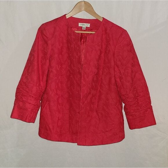 Coldwater Creek Red Blazer Jacket Long Sleeve Size 12 - Picture 1 of 9